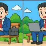 Test IQ: znajdź 3 różnice w zdjęciach mężczyzny z laptopem